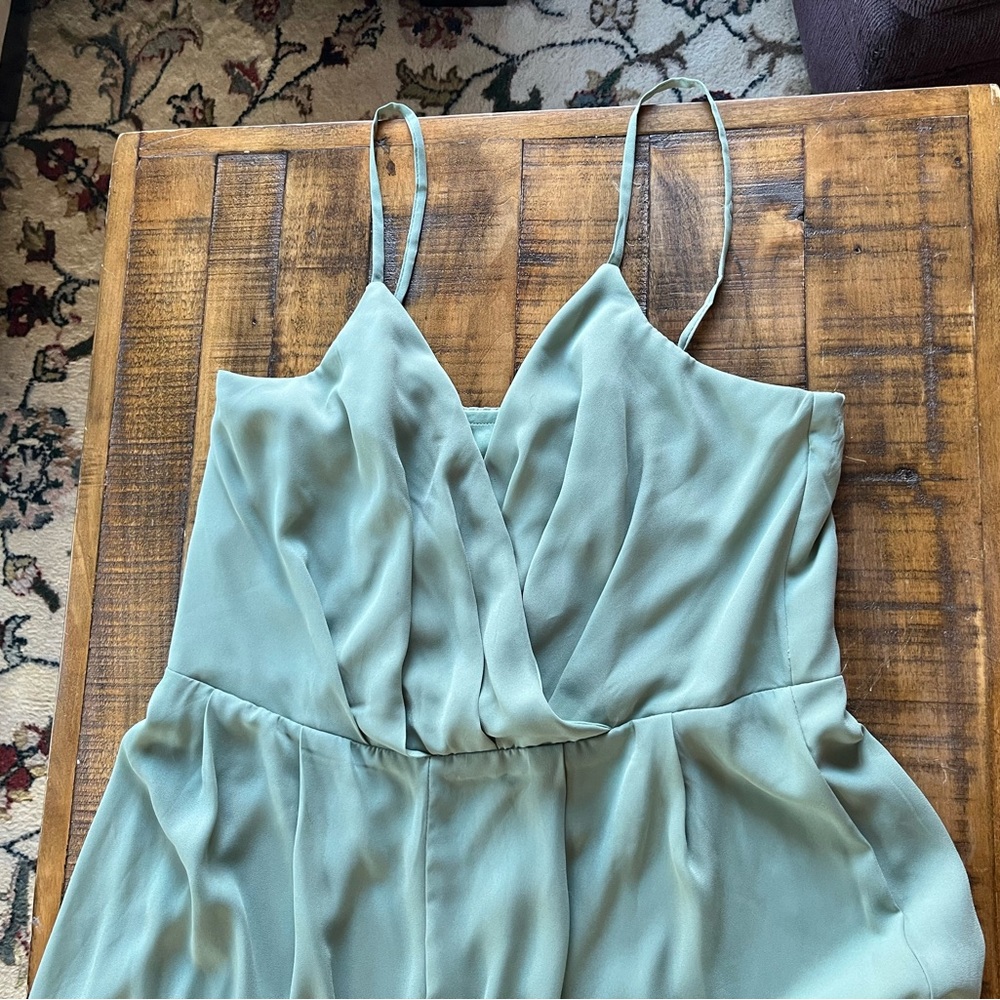 Lulu’s Fall For Me sage green jumpsuit